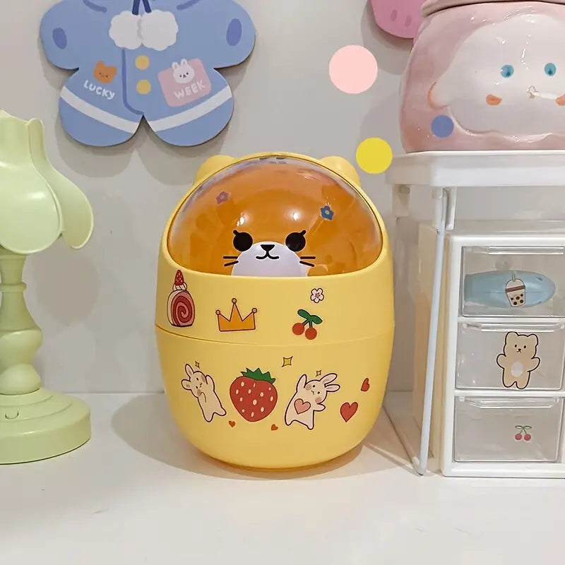 Kawaii Desktop Trash Can and Pencil Holder