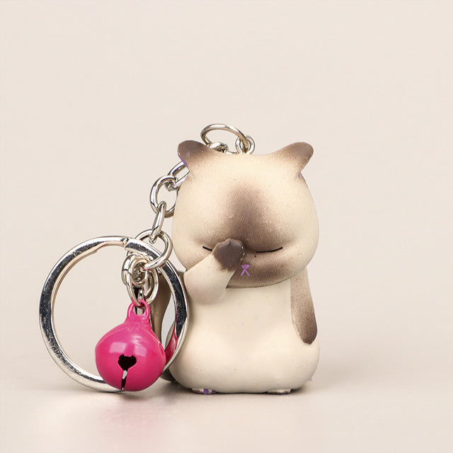 Disappointed Cat Keychain
