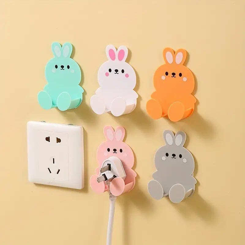 Kawaii Bear Self-Adhesive Wall Hooks (5pcs)