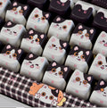 Cow - Cat Hybrid Black Kawaii MOA Keycaps