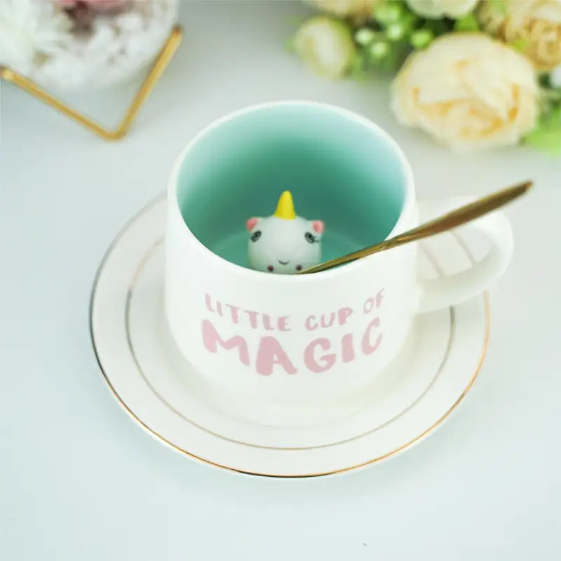 Cute Kawaii Teacup - 3D Animal Inside Ceramic Mug