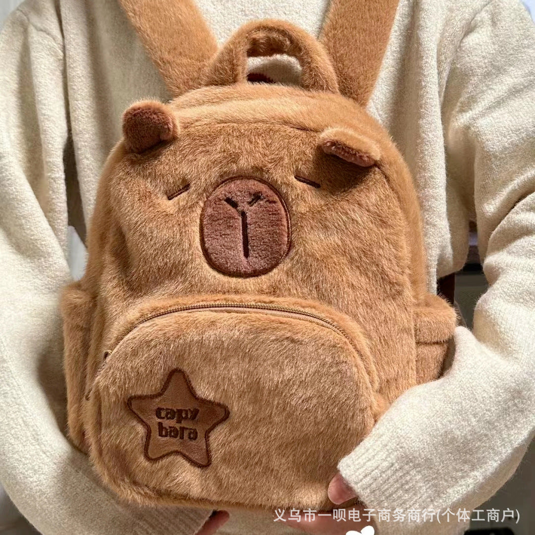 Cute Capybara Plush Backpack