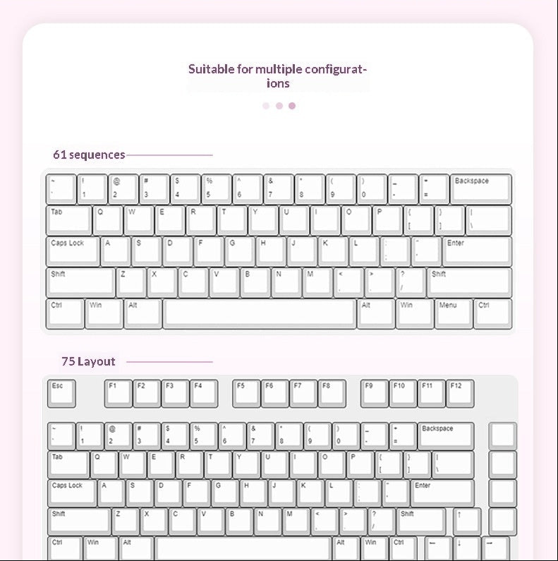 Cute Cow-cat Black Kawaii 5-sided Keycaps