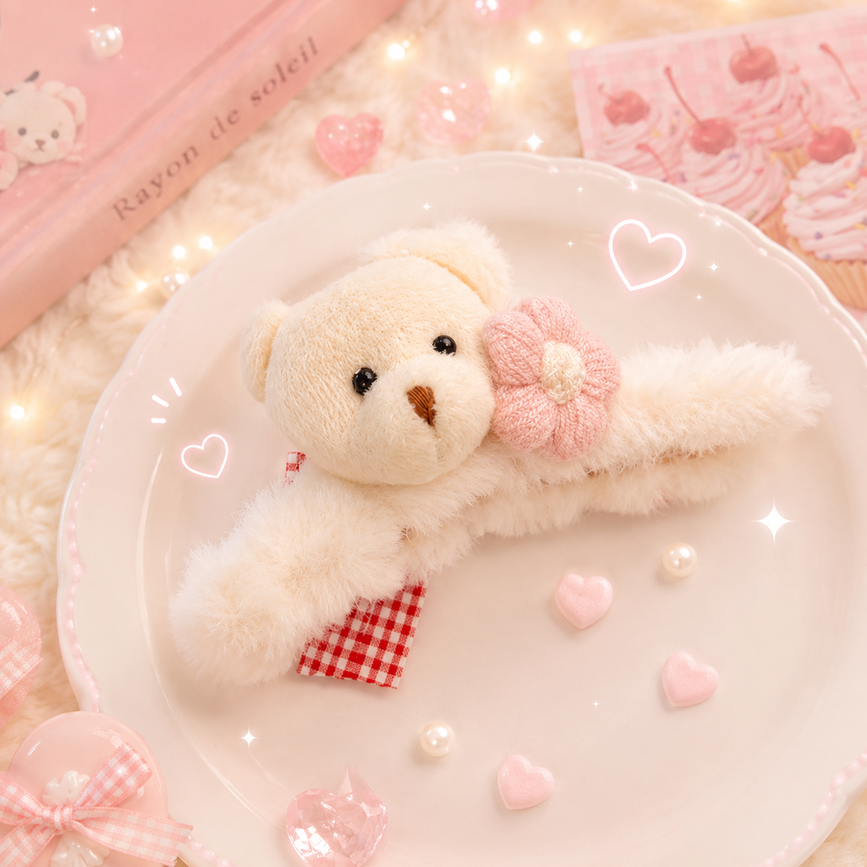 Cute Plush Hair Claw Clip