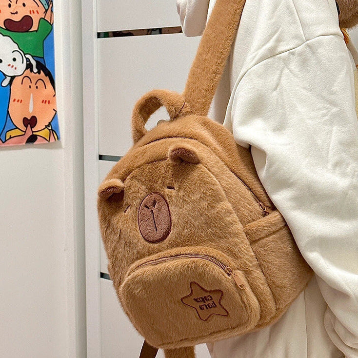 Cute Capybara Plush Backpack