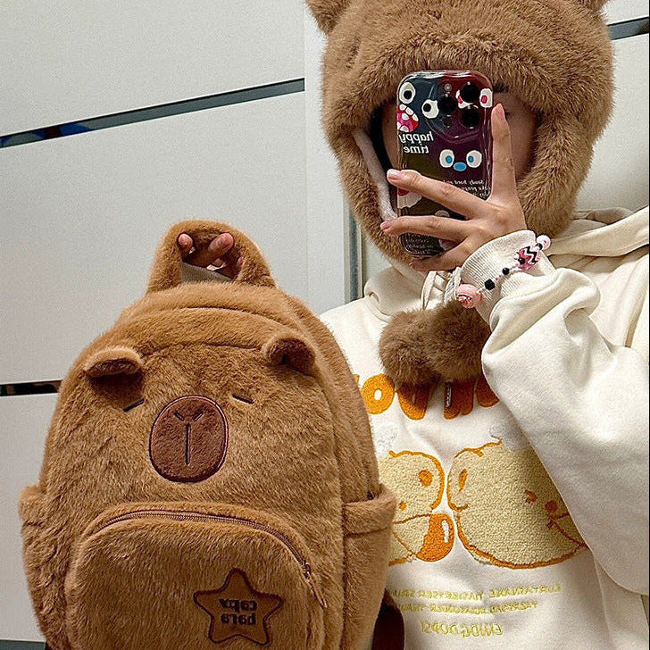 Cute Capybara Plush Backpack