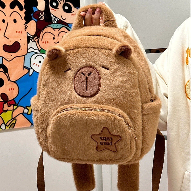 Cute Capybara Plush Backpack