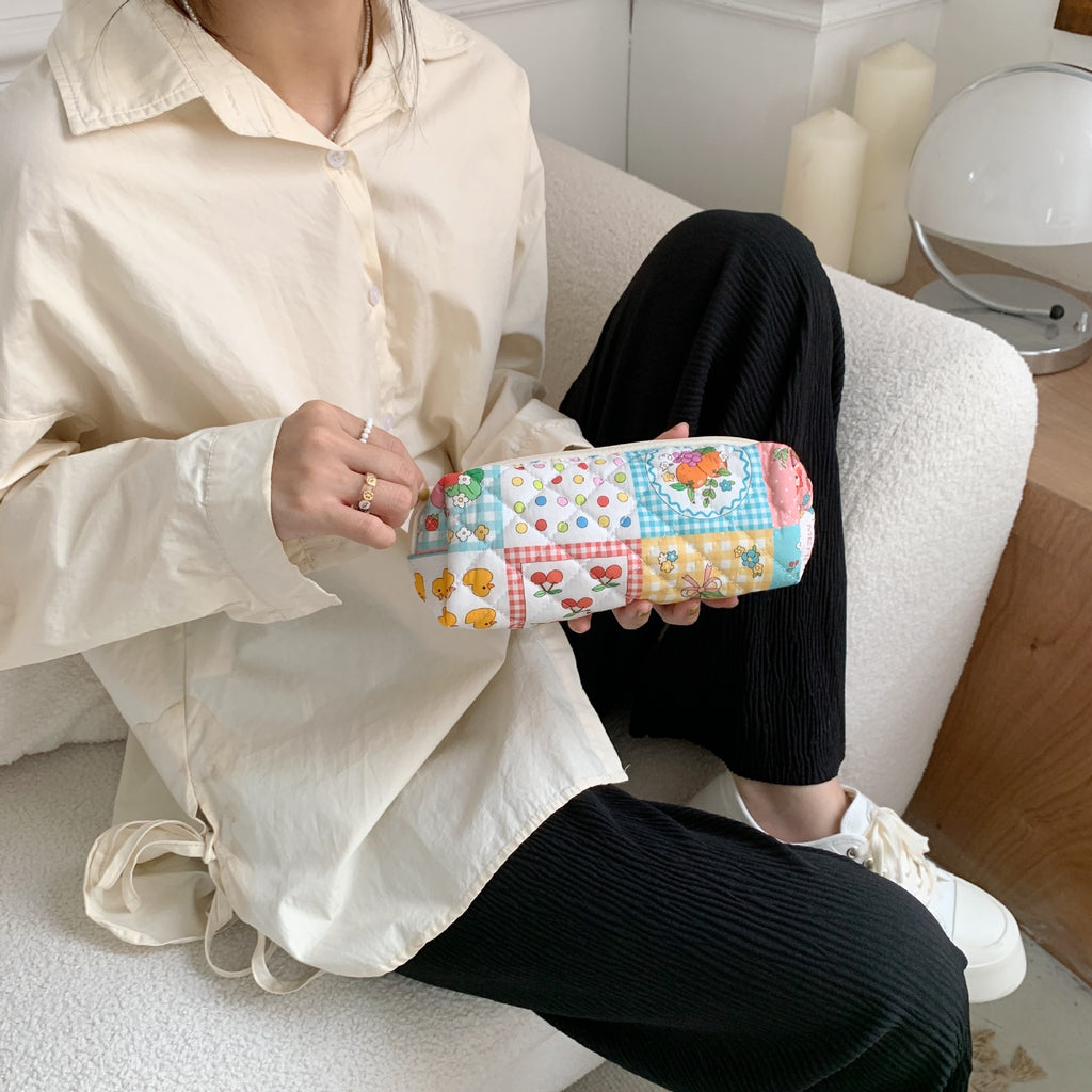 Kawaii Floral Travel Cosmetic Bag