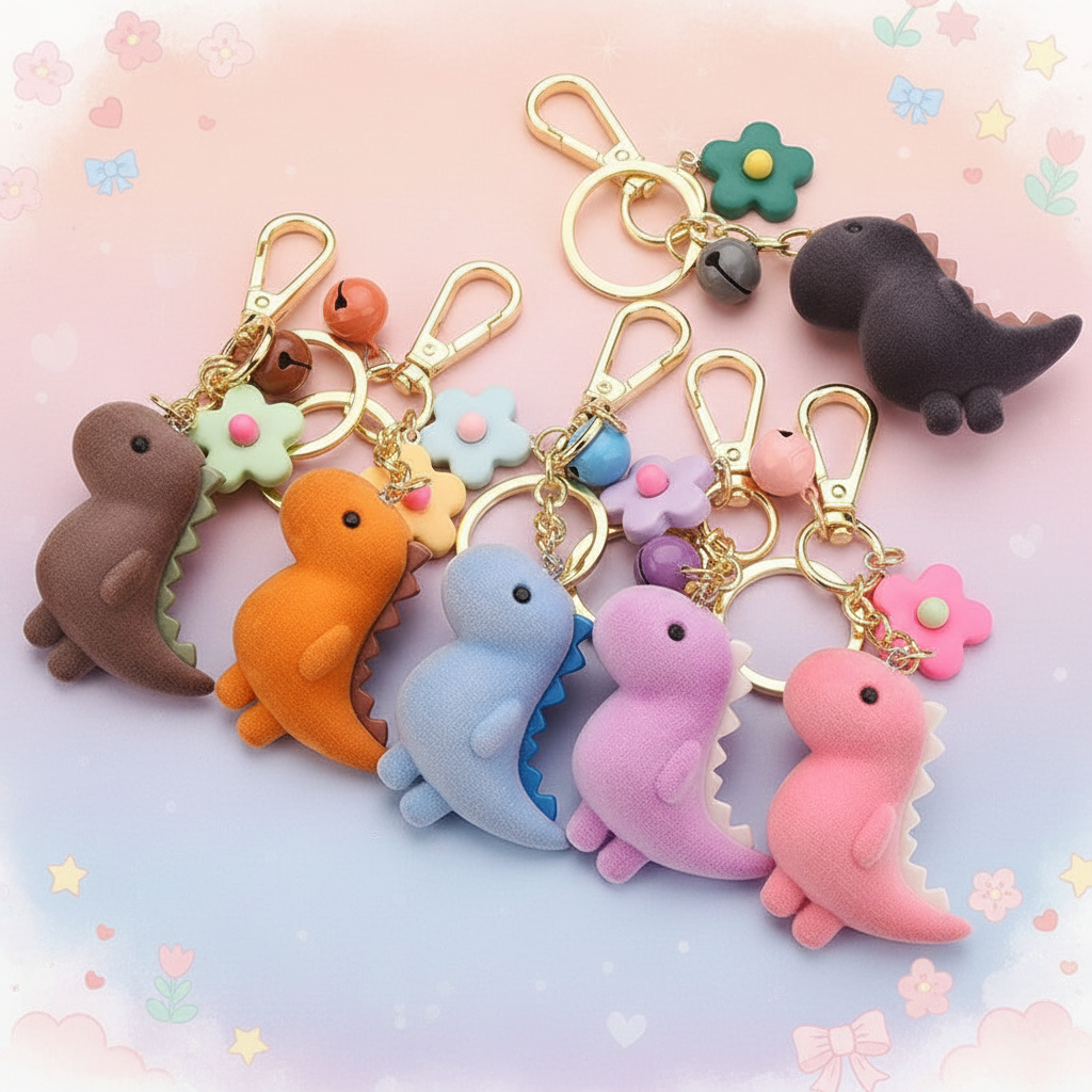 All Dino Keychains — Kawaii Group Shot