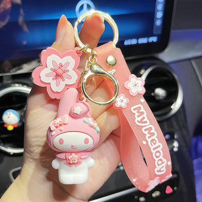 Pink Cherry Blossom Character Keychain