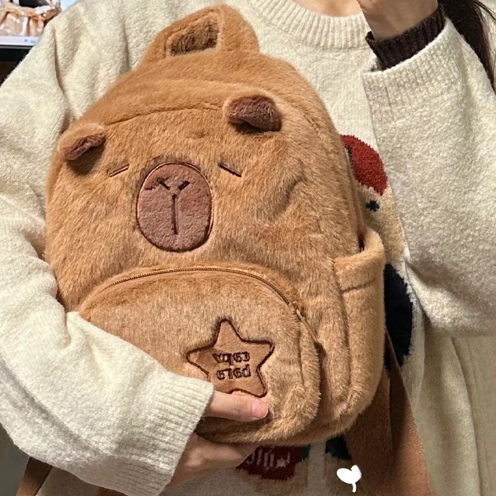 Cute Capybara Plush Backpack