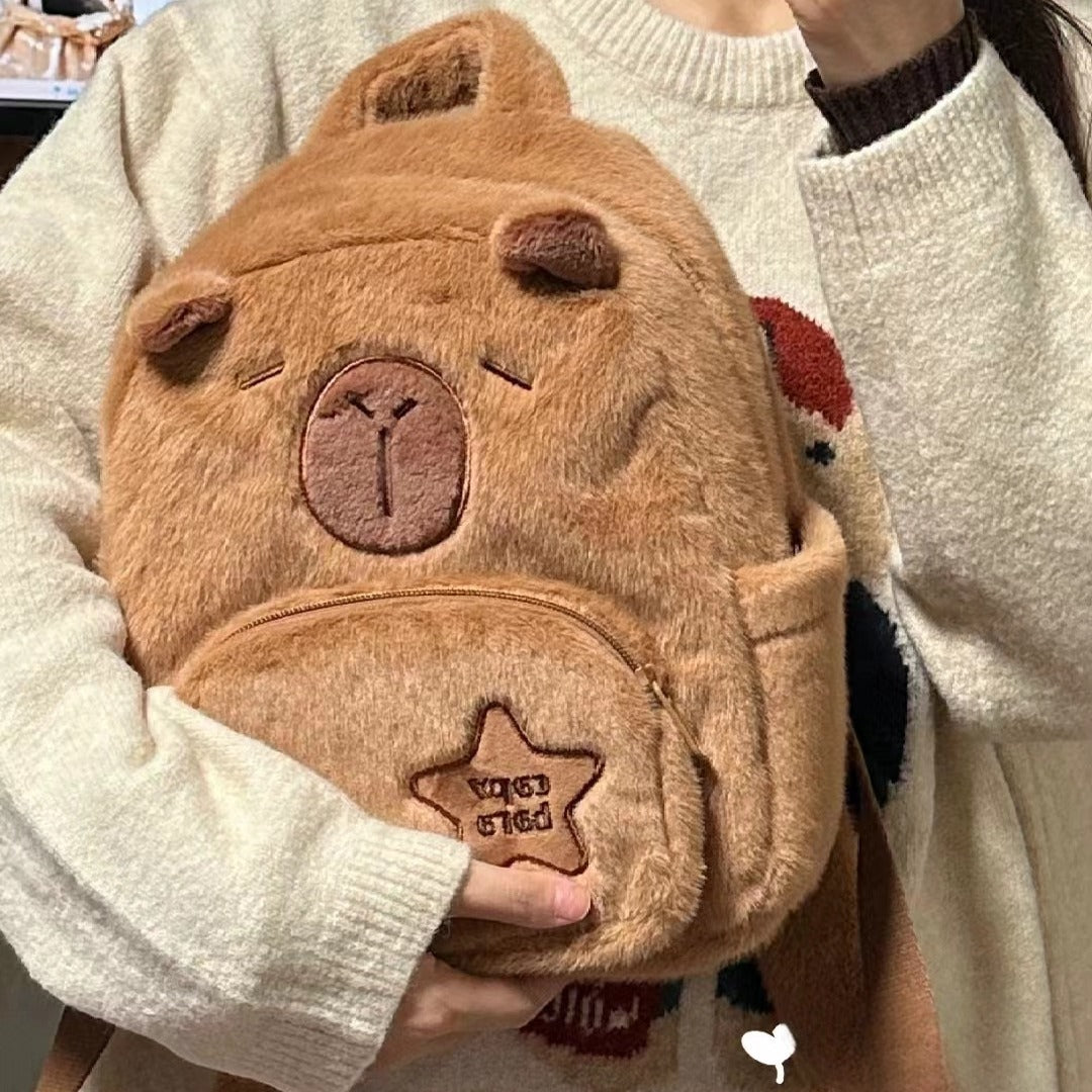 Cute Capybara Plush Backpack