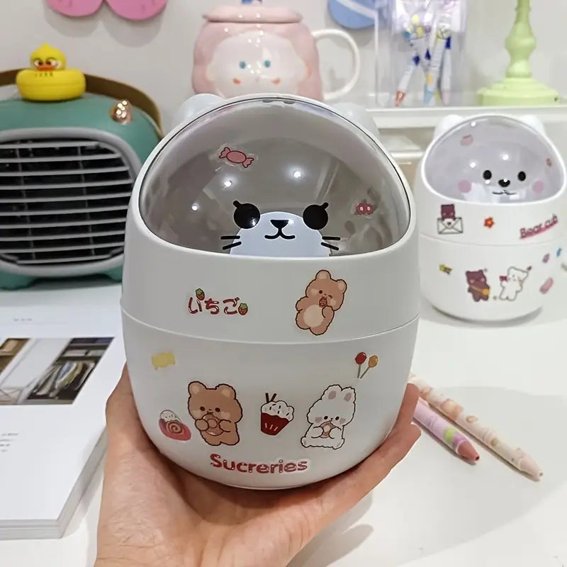 Kawaii Desktop Trash Can and Pencil Holder