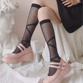Black Sheer Polka Dot Stockings — Pastel Room No Bows