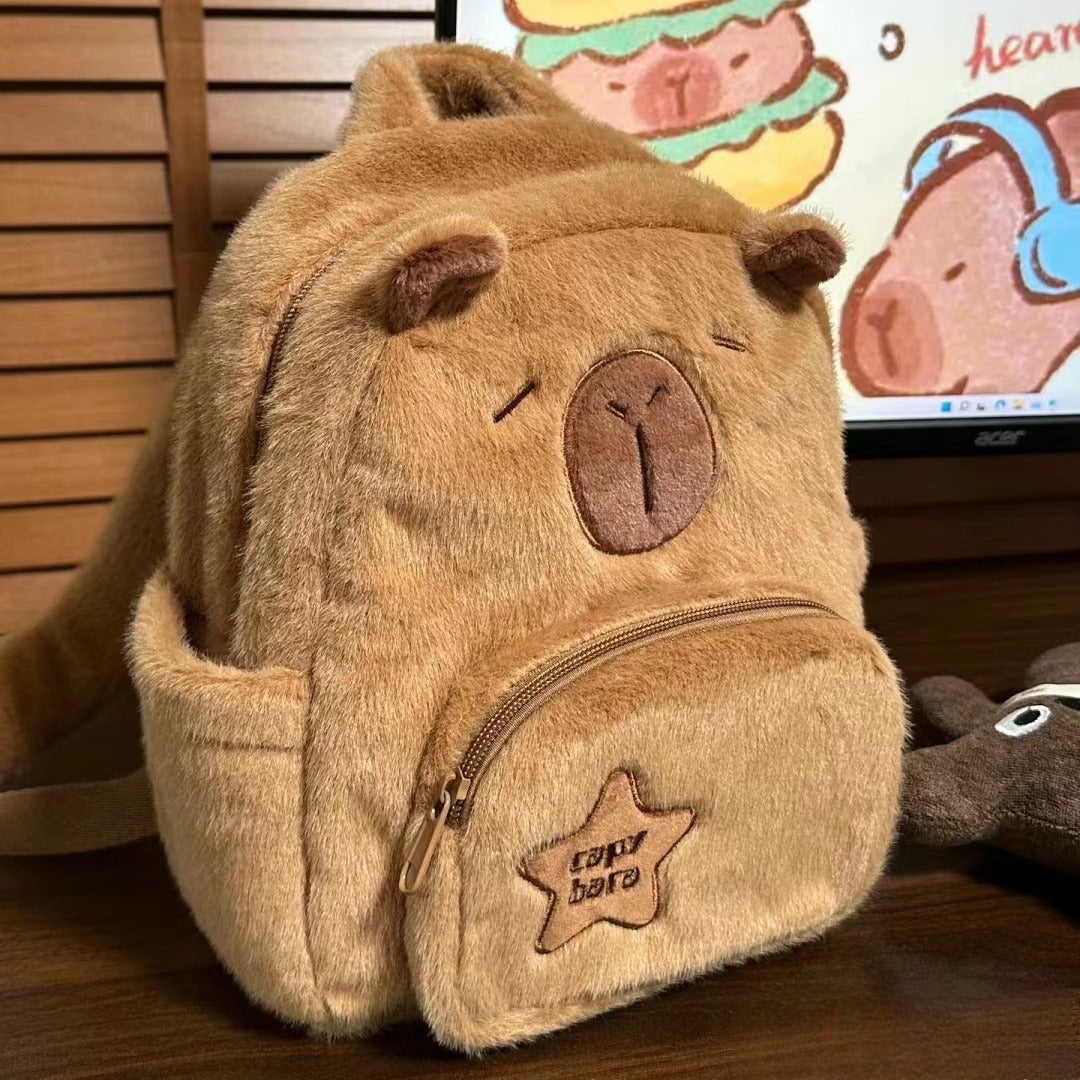 Cute Capybara Plush Backpack