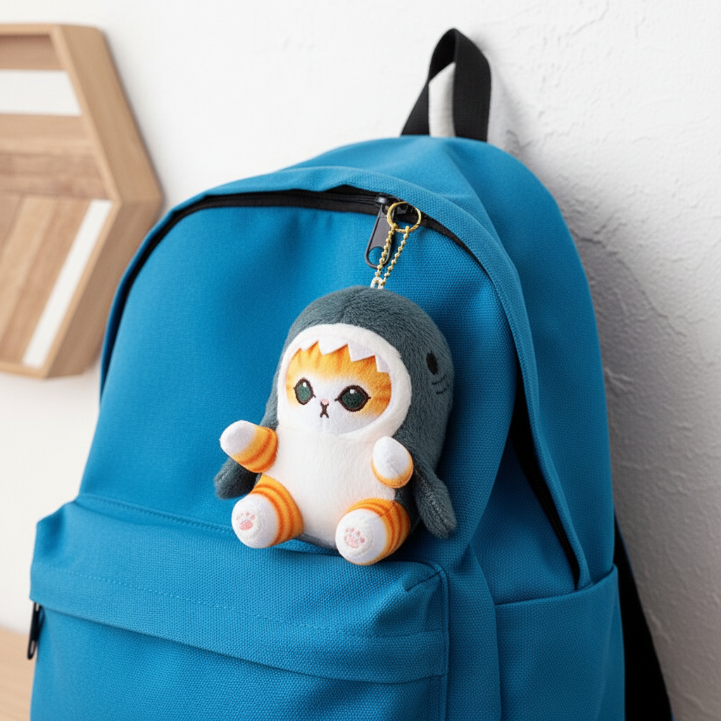 Cat Ocean Shark Keychain - School Bag