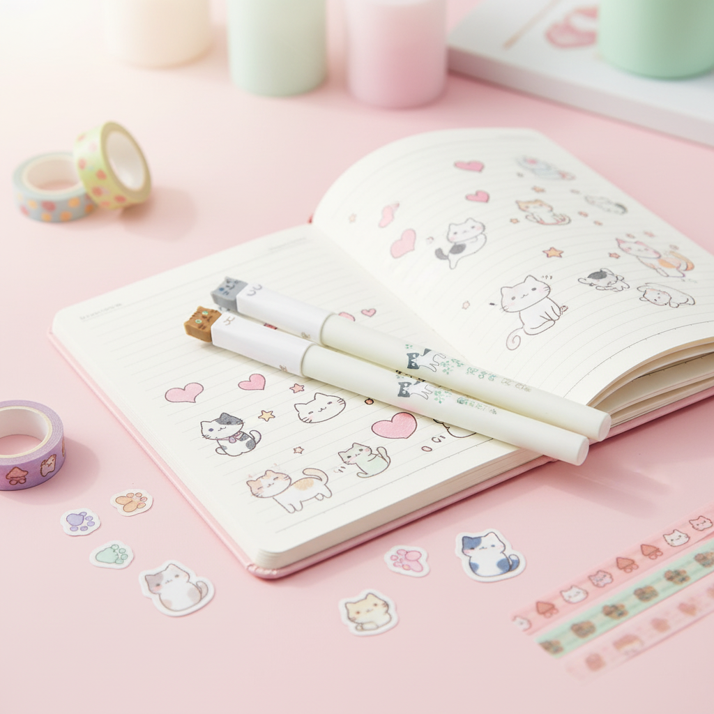 Cat Pens - Notepad Scene