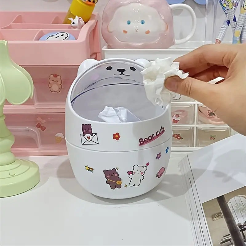 Kawaii Desktop Trash Can and Pencil Holder