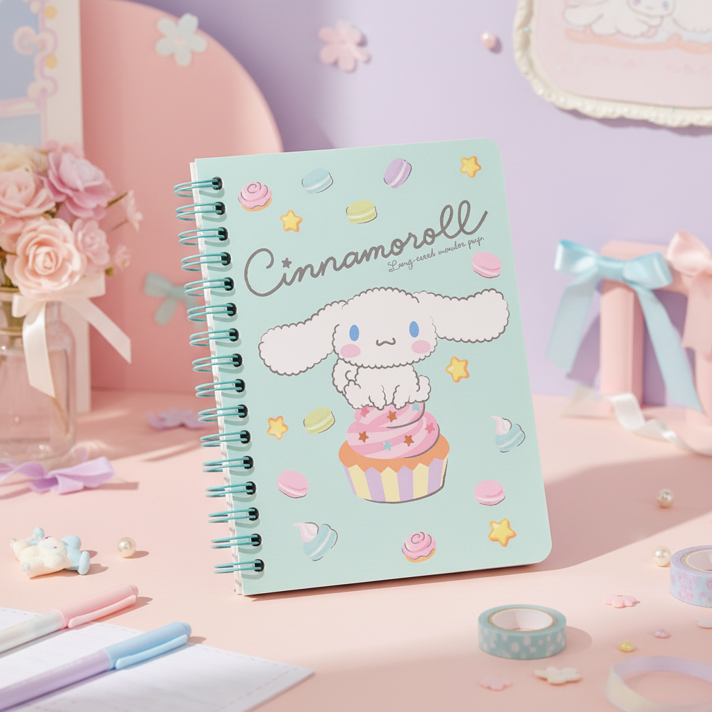 Cinnamoroll Notebook — Pastel Kawaii Scene