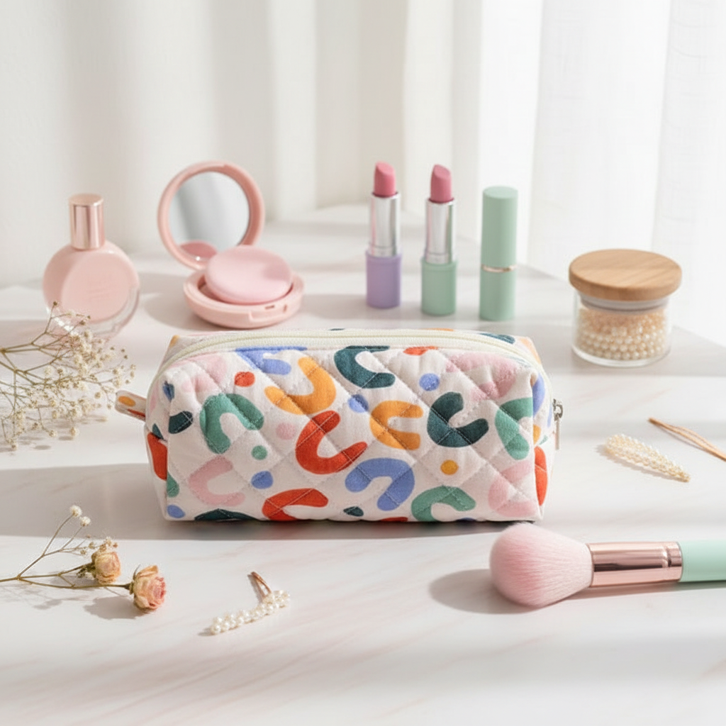 Colorful Abstract Pouch — Kawaii Pastel Sink Scene