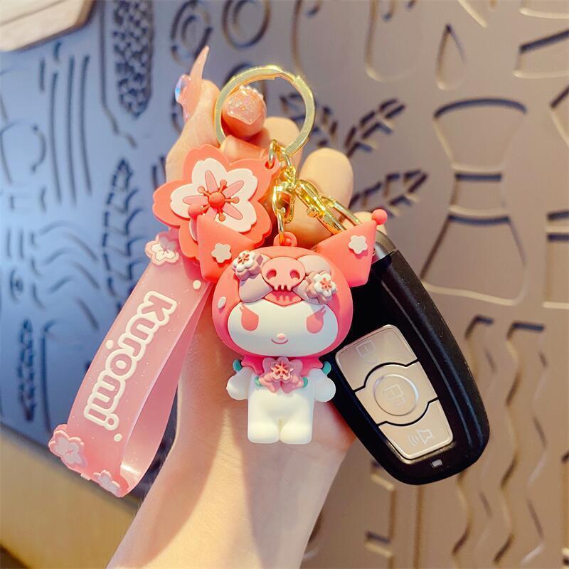Pink Cherry Blossom Character Keychain