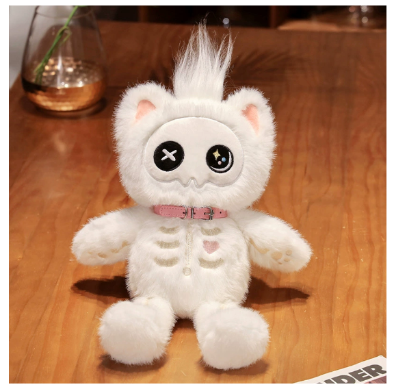 可爱恶魔骷髅猫毛绒玩具