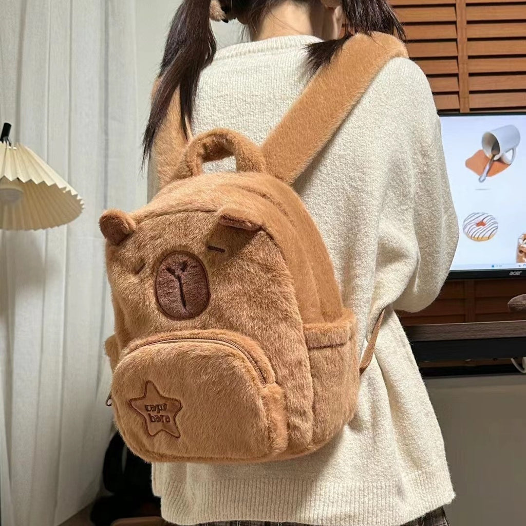Cute Capybara Plush Backpack