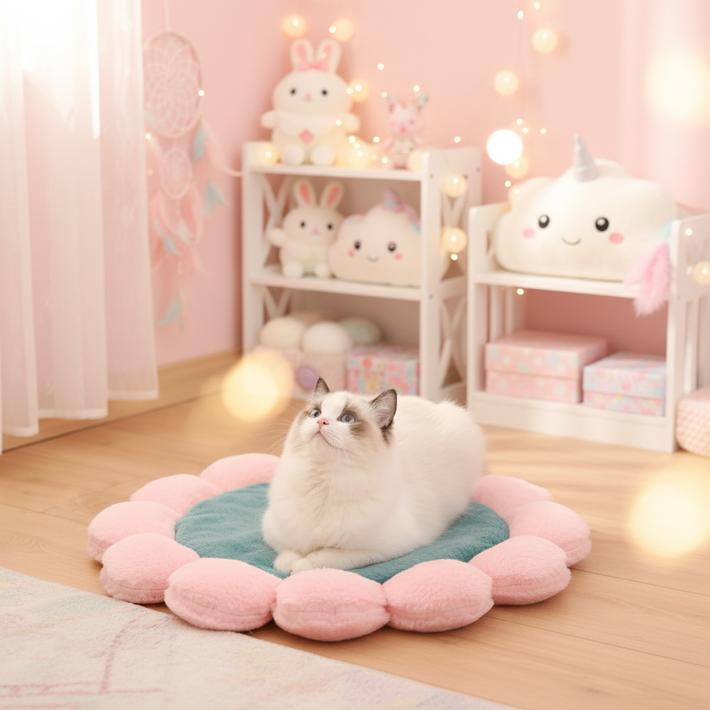 Flower Pet Mat - Cat Lifestyle Kawaii