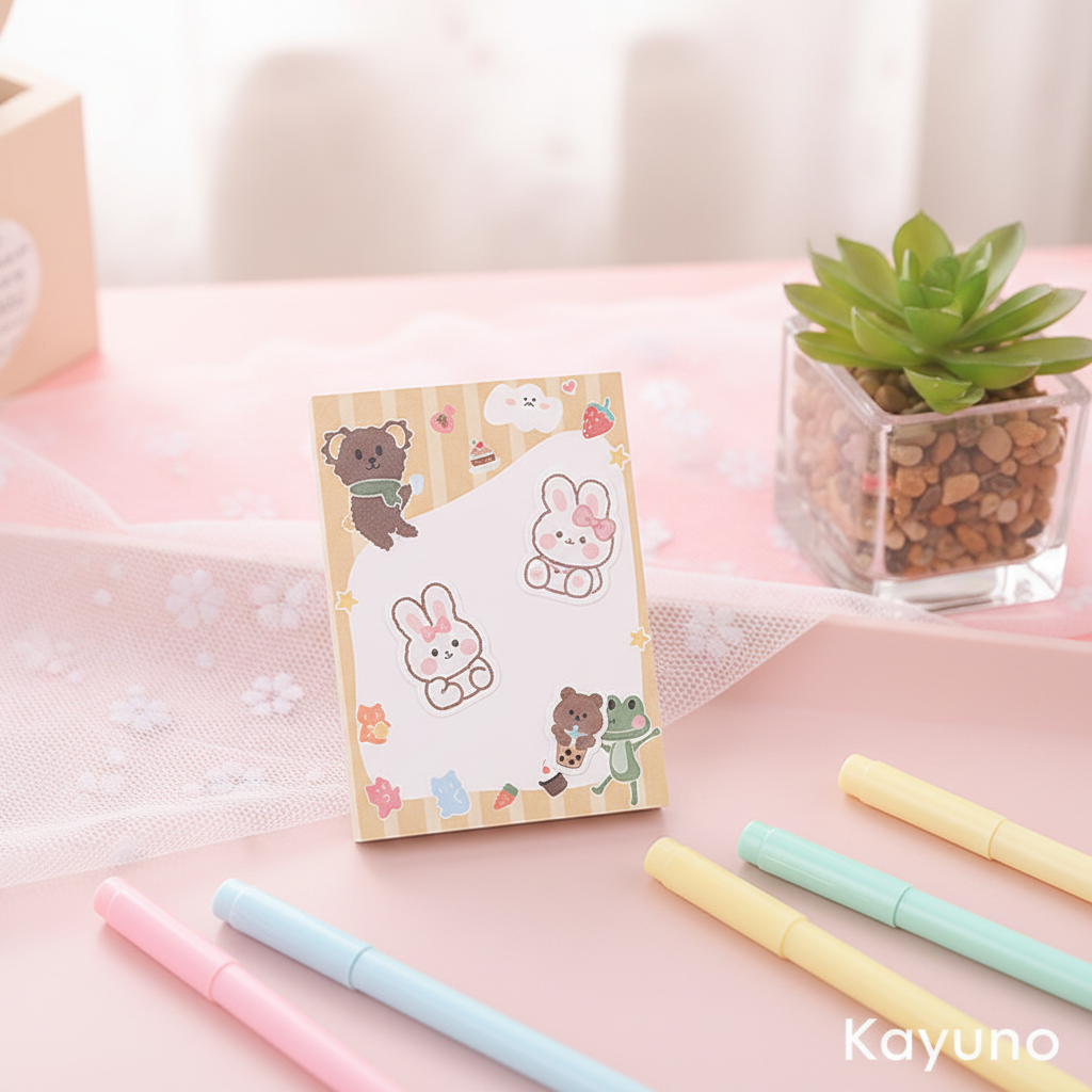 Frog Notepad on Kawaii Desk