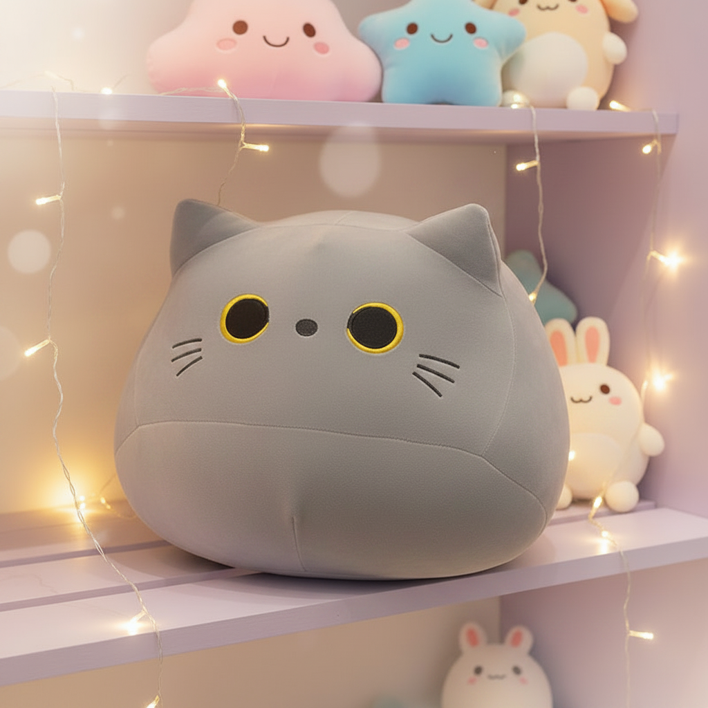 Grey Cat Plush - Regenerated