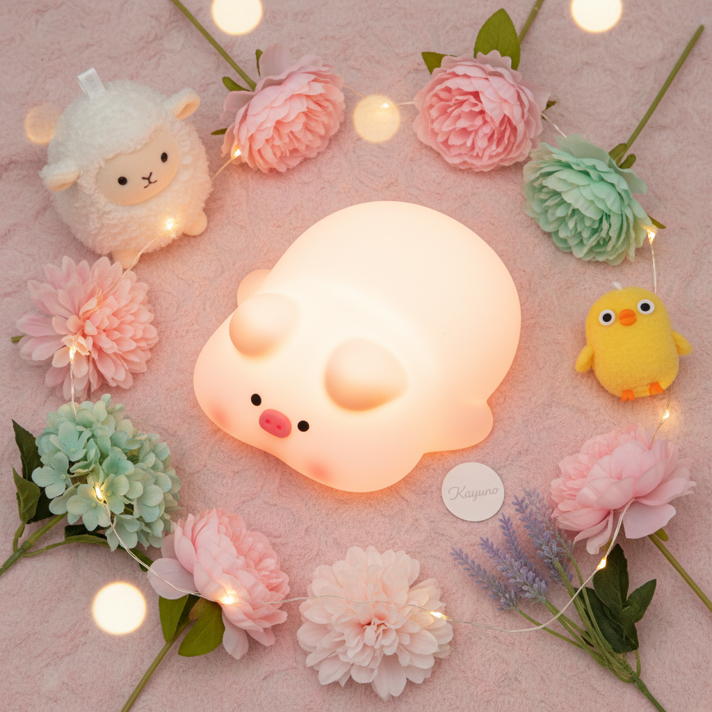 Jungo Pig Night Light - Flat Lay