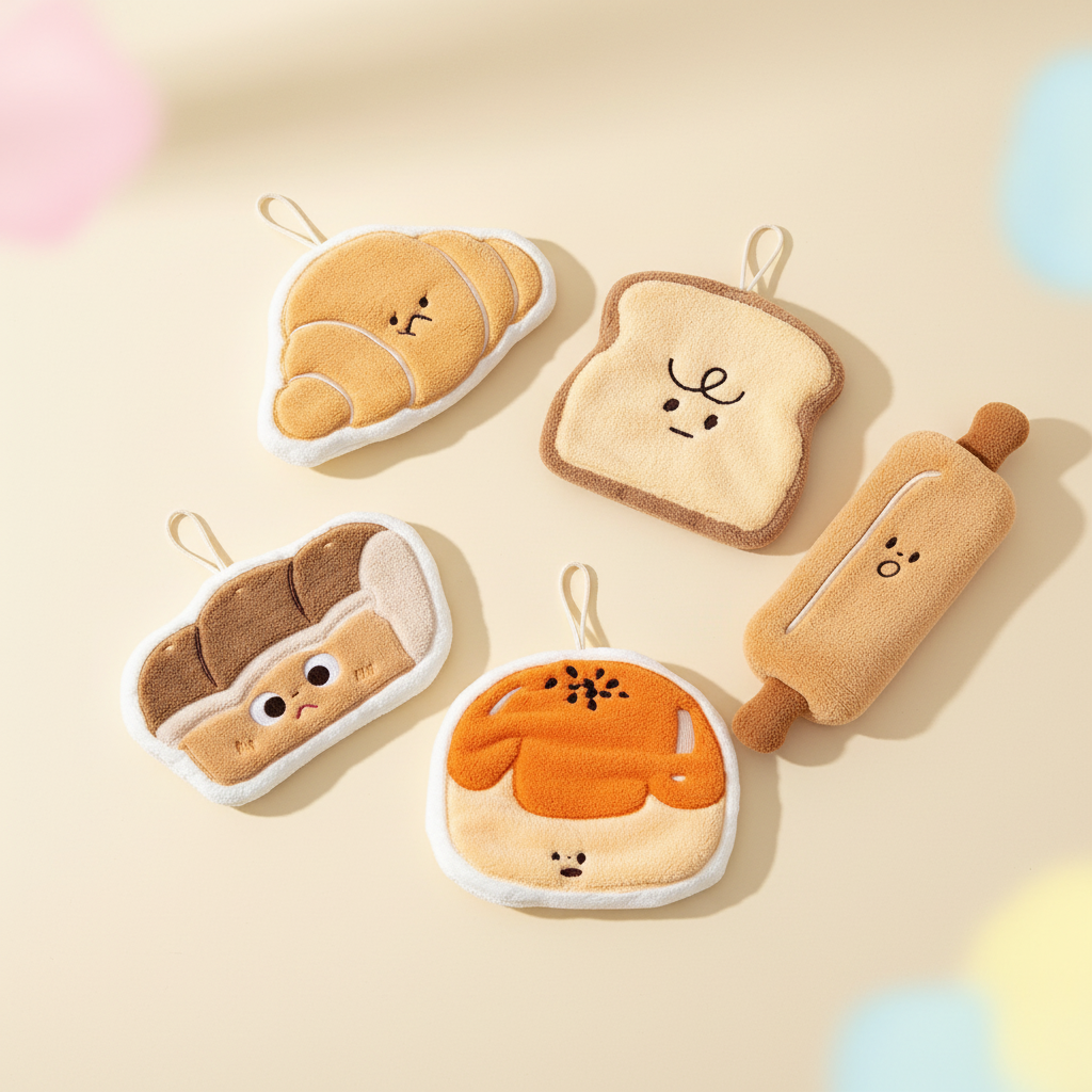 Kayuno Kawaii Bread Hand Towels