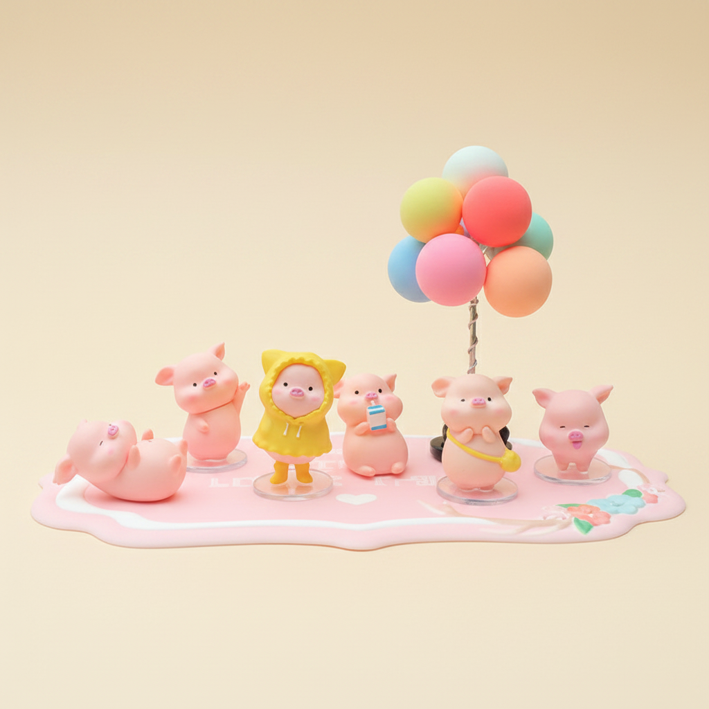 Kayuno Kawaii Piggy Dashboard Decoration