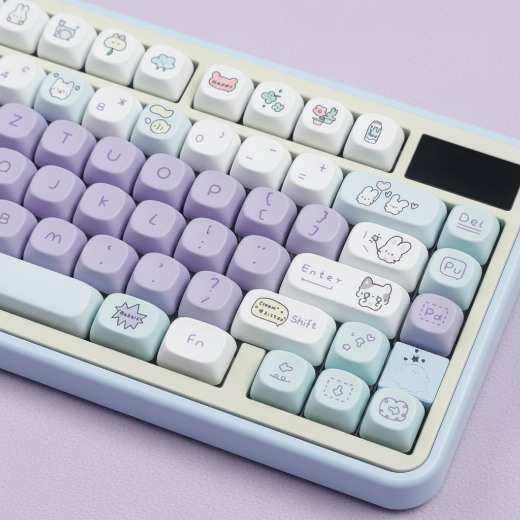 Keyboard Lilac Close-up