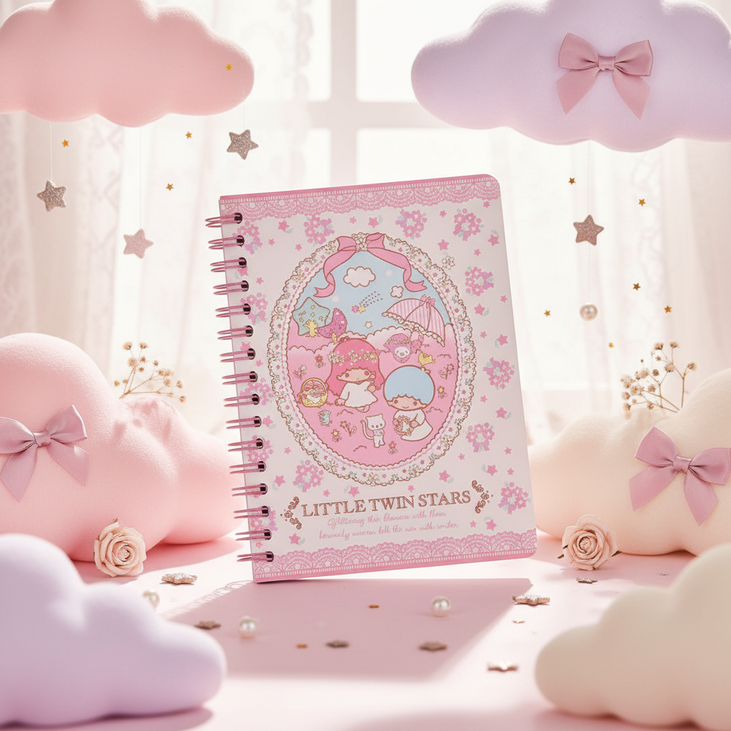 Little Twin Stars Notebook — Cloud Dreamy Scene