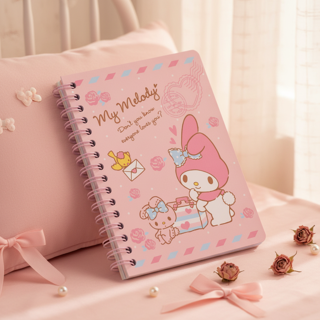 My Melody Notebook — Cosy Pastel Bedroom Scene