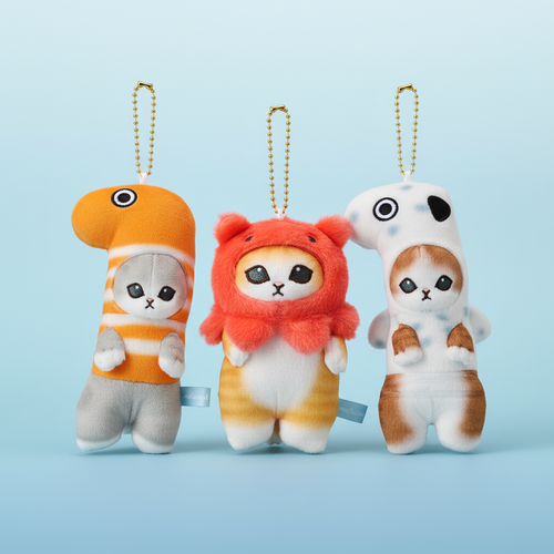 Ocean Cat Keychains – Pastel Blue BG