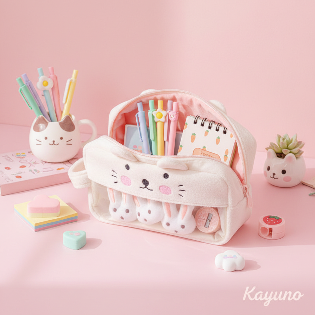 Plush Pencil Case - Opened