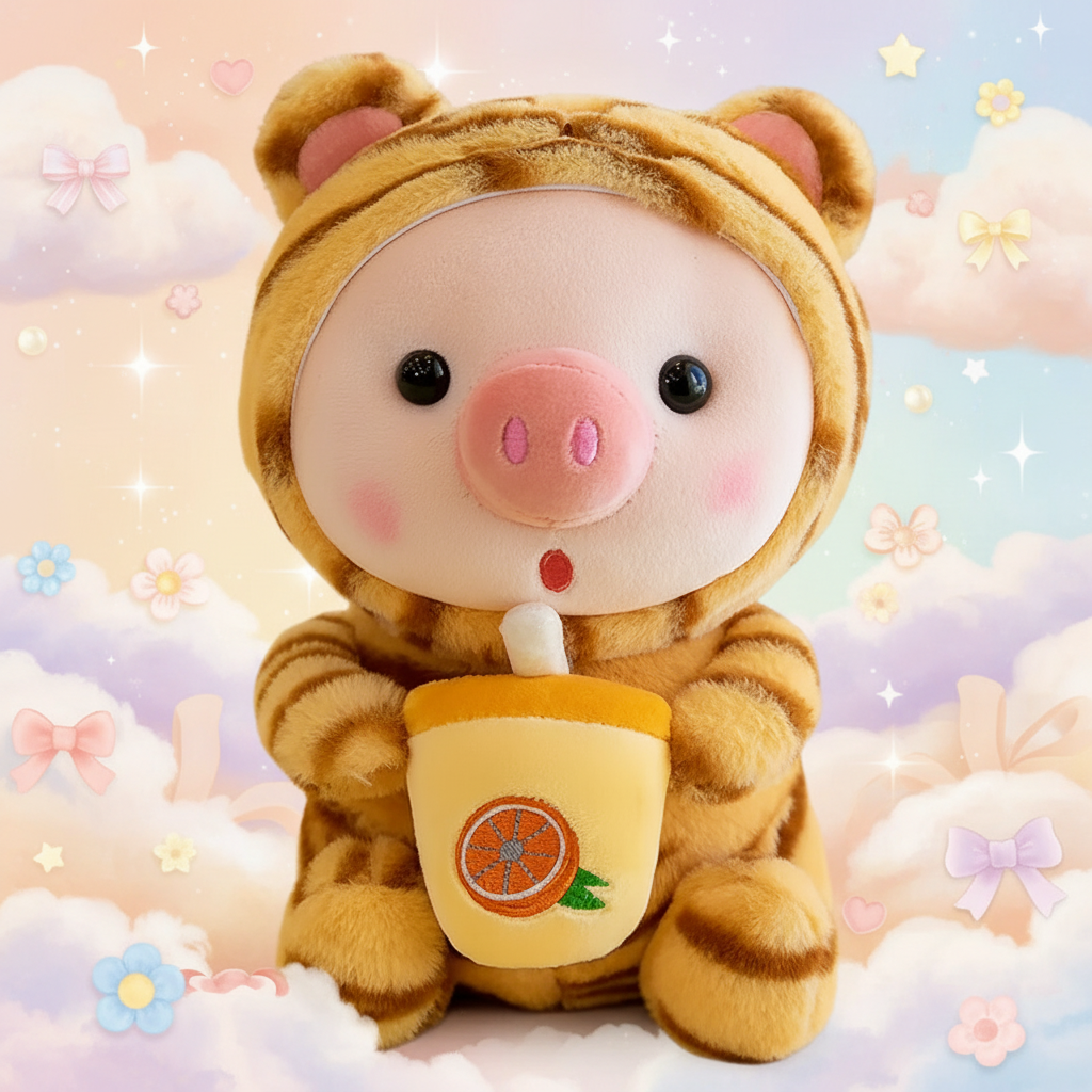 Tiger Pig Plushie — Pastel Dreamy