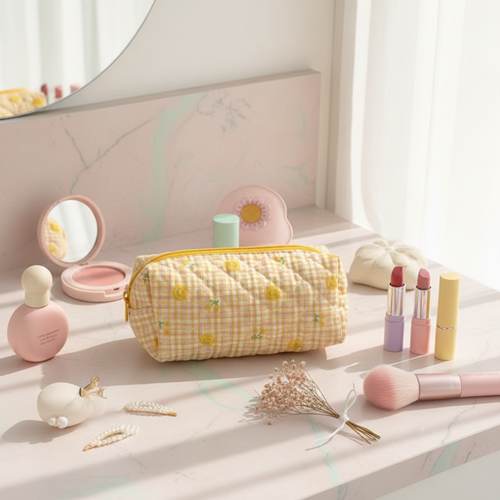 Yellow Chick Pouch — Kawaii Pastel Sink Scene